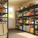 Heavy Duty Storage Shelves with Hooks, 36" Metal Garage Shelving Unit 800lb Capacity