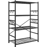 Heavy Duty Storage Shelves with Hooks, 36" Metal Garage Shelving Unit 800lb Capacity