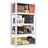 REIBII 5 Tier Laminated Metal Shelving Unit Adjustable Storage Utility Rack Heavy Duty Shelves for Kitchen Garage Pantry