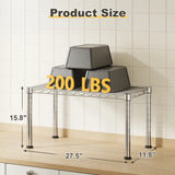 Reibii 27.5"W Heavy Duty Metal Shelving, Height Adjustable Storage Shelf for Laundry Bathroom Kitchen Pantry Closet Basement Office