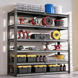 REIBII 6-Tier 55" W Heavy Duty Industrial Garage Shelving, Adjustable Metal Storage Shelving Units, For Basement&Warehouse