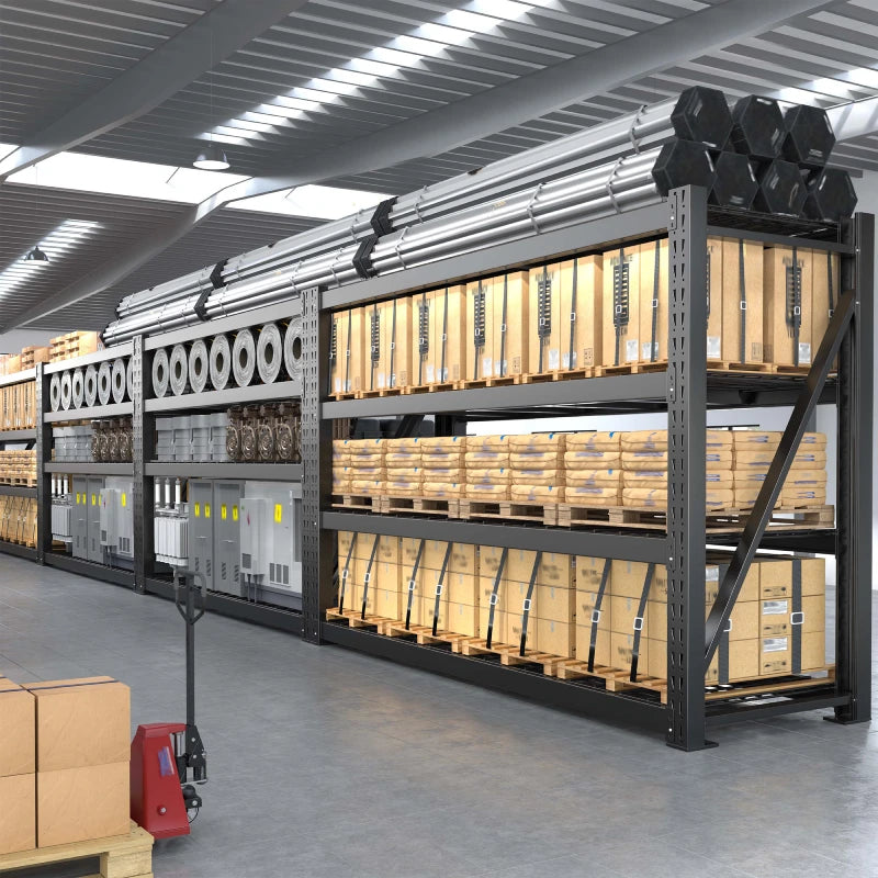 Extra heavy duty shelving units demonstrate exceptional load-bearing capacity in warehouses, capable of supporting heavy loads of all kinds while remaining stable.