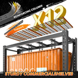 REIBII 77.2" W Industrial Heavy-Duty Garage Shelving,4-Tier Adjustable Steel Storage Shelves for Garage,Warehouse,Basement