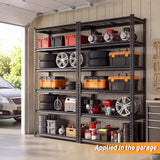 Reibii Heavy Duty Storage Shelves, Adjustable Steel Garage Shelves,Metal Shelving Rack for Garage, Warehouse, Basement, Workshop