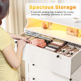 【Large Capacity with 5 Deep Drawers & Ample Storage Space】