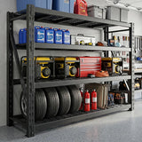 Reibii 5000lbs Heavy Duty Garage Shelving with Steel Industrial Structure,Metal Adjustable Storage Shelves for Warehouse, Workshop, Basement,Rust/Water Resistant