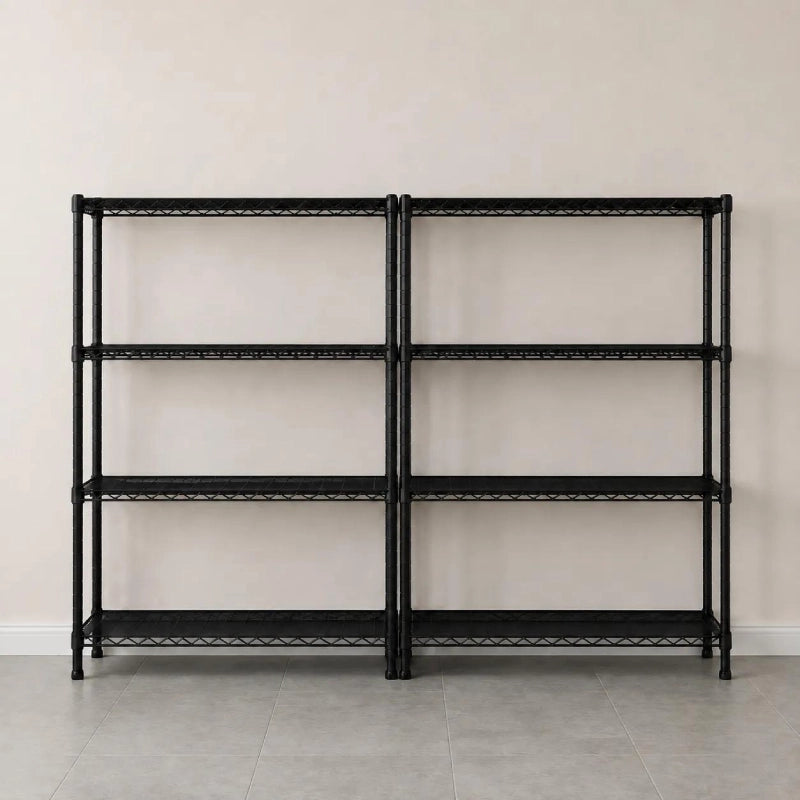 Reibii 4‑Shelf Steel Wire Shelving Unit Adjustable Metal Storage Rack for Kitchen Pantry Closet Dorm Bedroom Organization