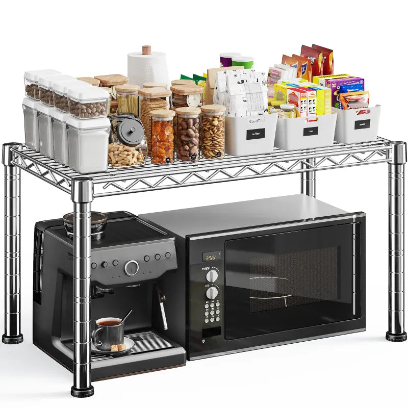 Reibii 27.5"W Heavy Duty Metal Shelving, Height Adjustable Storage Shelf for Laundry Bathroom Kitchen Pantry Closet Basement Office