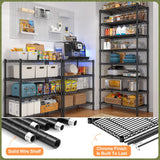Reibii 8-Tier Wire Shelving Storage Rack, Adjustable Metal Shelving Unit, 1200LBS Capacity, Strong Coating, Plastic Foot Pads, 2-Way Use for Kitchen, Office & Commercial Use