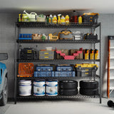 Reibii 55.5"W Wire Shelves,3200 lbs Heavy Duty Storage Shelves, Metal Shelves for Garage Kitchen Basement