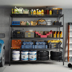 Reibii 55.12″W Wire Storage Shelving, 71″H Heavy Duty Metal Shelves for Garage, Kitchen, Pantry, Basement