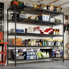 Reibii 55.5"W Wire Shelves,3200 lbs Heavy Duty Storage Shelves, Metal Shelves for Garage Kitchen Basement