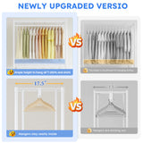 Raybee 81" H Rolling Garment Rack on Cover,445lbs Portable Closet & Adjustable Clothing Rack with Wheels For Bedroom