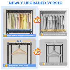 Raybee 81" H Rolling Garment Rack on Cover,445lbs Portable Closet & Adjustable Clothing Rack with Wheels For Bedroom