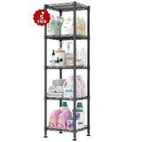 Reibii 12" Narrow 5-Tier Wire Shelving Unit, Metal Storage Rack for Closet, Bathroom & Kitchen