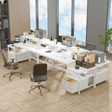 57"W Gaming Computer Desk with Monitor Stand Shelves, Modern Office Desk with Drawers