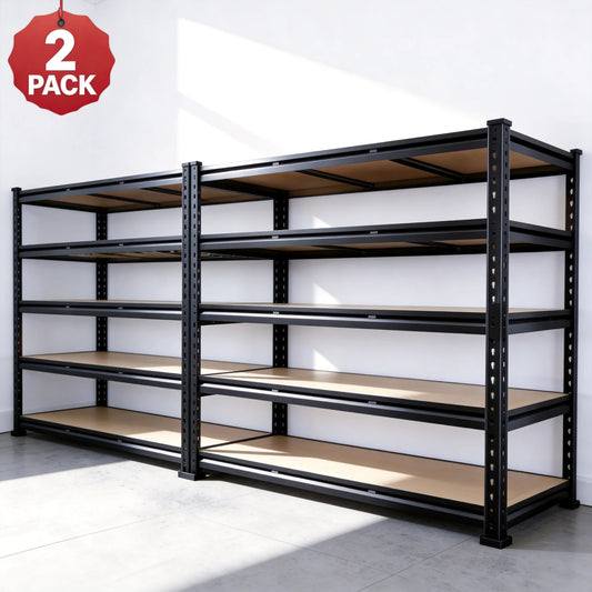 Reibii 48.2" W x 24" D Heavy Duty Garage Shelving Units Load 3000LBS, Adjustable Steel Shelves for Garage Basement Warehouse 1500