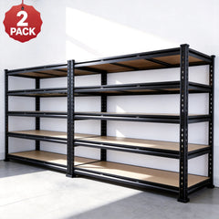 Reibii 48.2" W x 24" D Heavy Duty Garage Shelving Units Load 3000LBS, Adjustable Steel Shelves for Garage Basement Warehouse