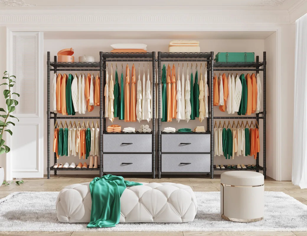 Clothes rack for walk in closet sale