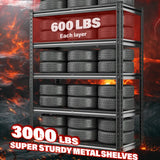 REIBII3000lbsSuper Sturdy metal rack storage shelves​