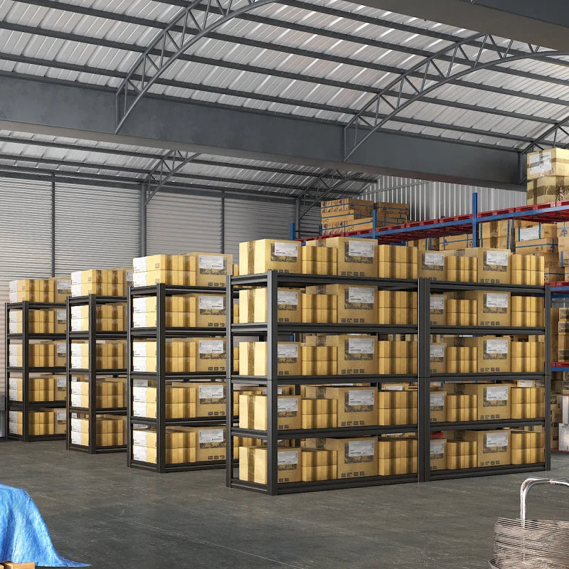 REIBII 48"W Metal Shelving Unit, 2500 lbs Highly Durable Adjustable Utility Shelves, Heavy Duty Steel Storage Rack for Garage, Warehouse