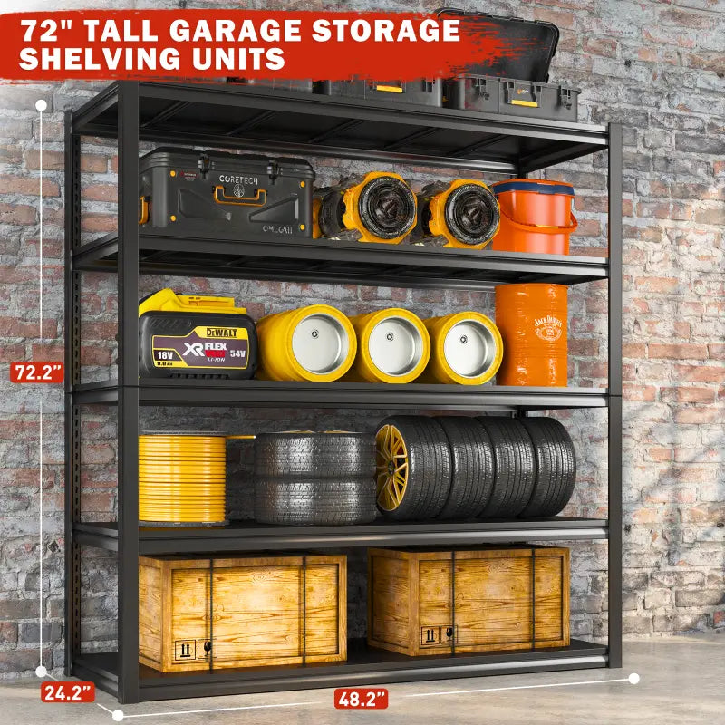 Steel storage best sale shelves garage