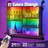 REIBII 4 Tier Floating Shelves for Wall with LED 37_Industrial Pipe