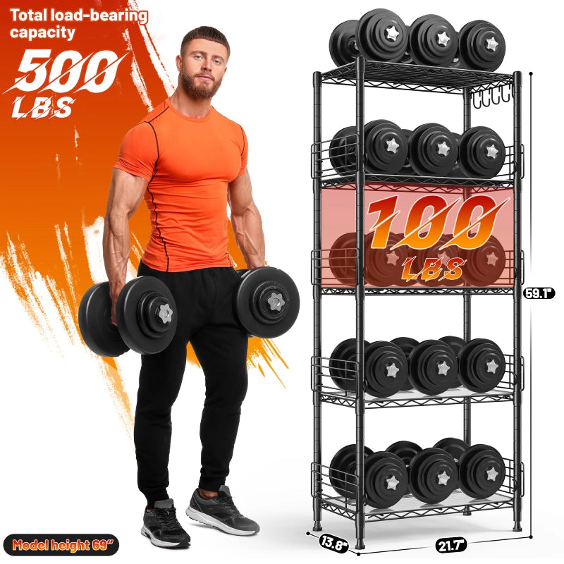 REIBII5-Tier500lbsWireShelvingUnits
