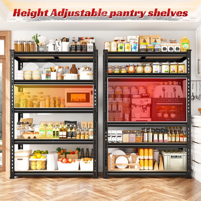 REIBII5-TierAdjustableGarageShelving_Setof2StorageShelves