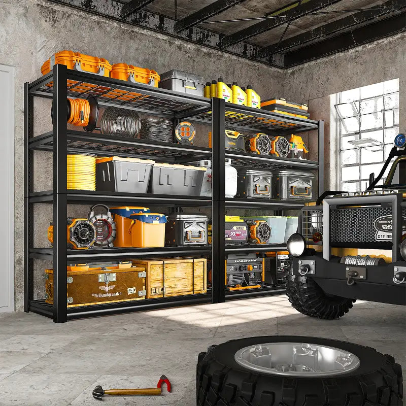 REIBII 72 Metal Shelving Units, 1700 lbs Heavy Duty Garage Storage  Shelves, Utility Rack For Warehouse Pantry