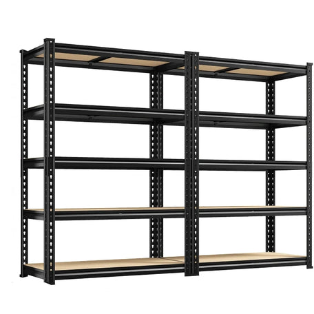 REIBII 2-Pack 27.6"W Storage Shelving Unit, 5-Tier Adjustable Storage Rack, 2000LBS Metal Shelves for Pantry Organization, Kitchen, Garage, Closet & Commercial Storage
