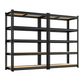 REIBII Set of 2 Garage Storage Shelves, 27.6”W Metal Shelves Adjustable, 2000LBS Storage Rack for Pantry Kitchen Commercial
