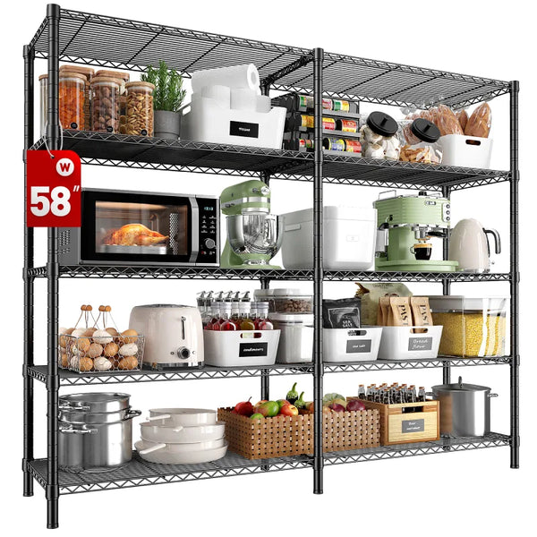 REIBII 73H Wire Shelving Rack 1780 Lbs, Metal Shelving for Pantry