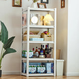 REIBII 5 Tier Laminated Metal Shelving Unit Adjustable Storage Utility Rack Heavy Duty Shelves for Kitchen Garage Pantry