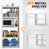 REIBII 5 Tier Laminated Metal Shelving Unit Adjustable Storage Utility Rack Heavy Duty Shelves for Kitchen Garage Pantry