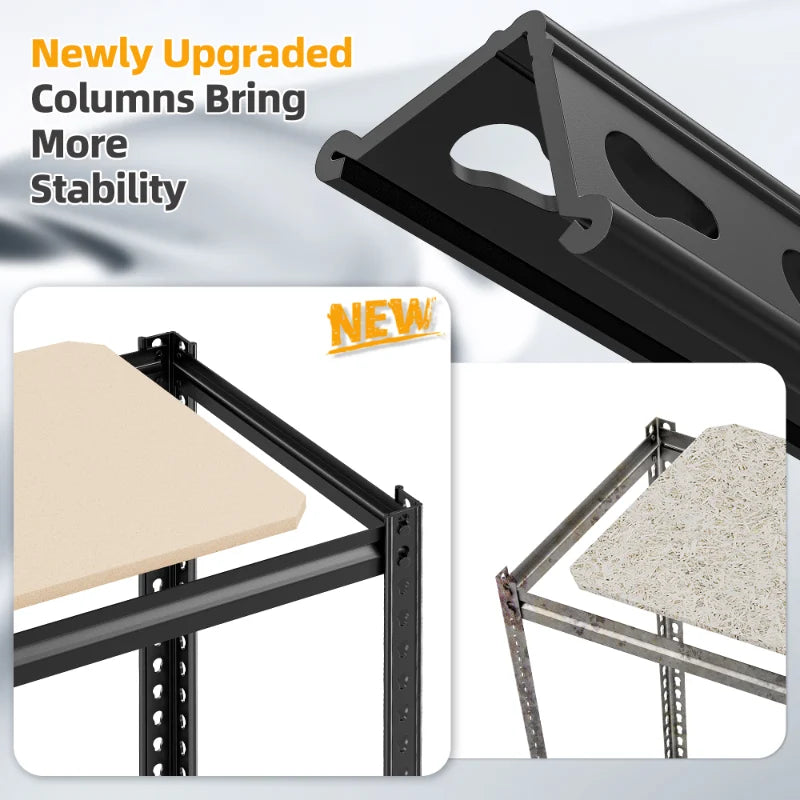 REIBII 6-Tier Storage Shelving with Newly Upgraded Columns Bring More Stability 