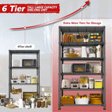 REIBII 6-Tier Tall Large Capacity Shelving Units 