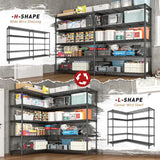 Reibii 2-Pack 73” W Metal Wire Racks, 5-Shelf Adjustable Wire Shelves for Storage, Metal Shelving for Pantry Kitchen Supermarket