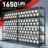 Reibii 2-Pack 73” W Metal Wire Racks, 5-Shelf Adjustable Wire Shelves for Storage, Metal Shelving for Pantry Kitchen Supermarket