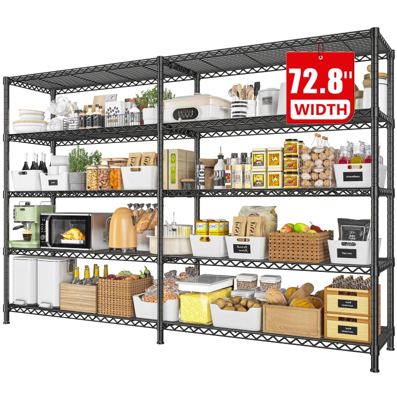 REIBII72.8_WMetalShelvesUnits_AdjustableWireShelvingforStorage