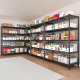 Reibii 2-Pack 73” W Metal Wire Racks, 5-Shelf Adjustable Wire Shelves for Storage, Metal Shelving for Pantry Kitchen Supermarket