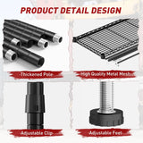 Reibii 2-Pack 73” W Metal Wire Racks, 5-Shelf Adjustable Wire Shelves for Storage, Metal Shelving for Pantry Kitchen Supermarket