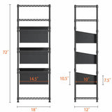 REIBII 72''H x 18''W x 12''D Storage Shelves