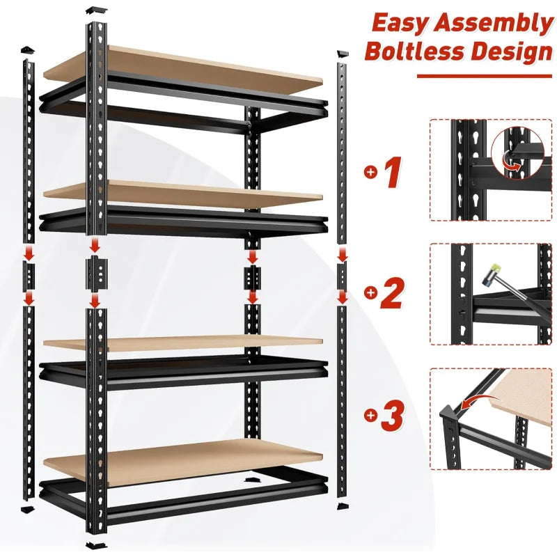 REIBII Easy Assembly Boltless Design Shelving Unit