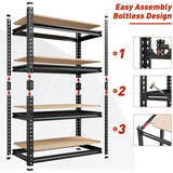 REIBII Easy Assembly Boltless Design Shelving Unit