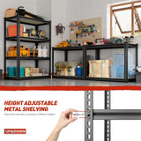 REIBII Height Adjustable Metal Shelving
