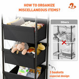 REIBII Storage Shelving  with 3 Special Baskets Design