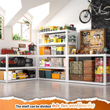 REIBII_2500lbs_Boltless_Shelving_Adjustable_Laminated_Shelving_for_Garage--White