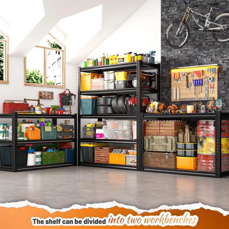 REIBII_2500lbs_Boltless_Shelving_Adjustable_Laminated_Shelving_for_Garage--black