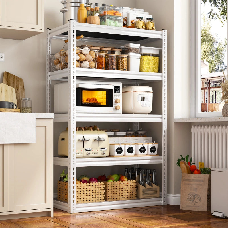 REIBII_2500lbs_Boltless_Shelving_Adjustable_Laminated_Shelving_for_Kitchen--White